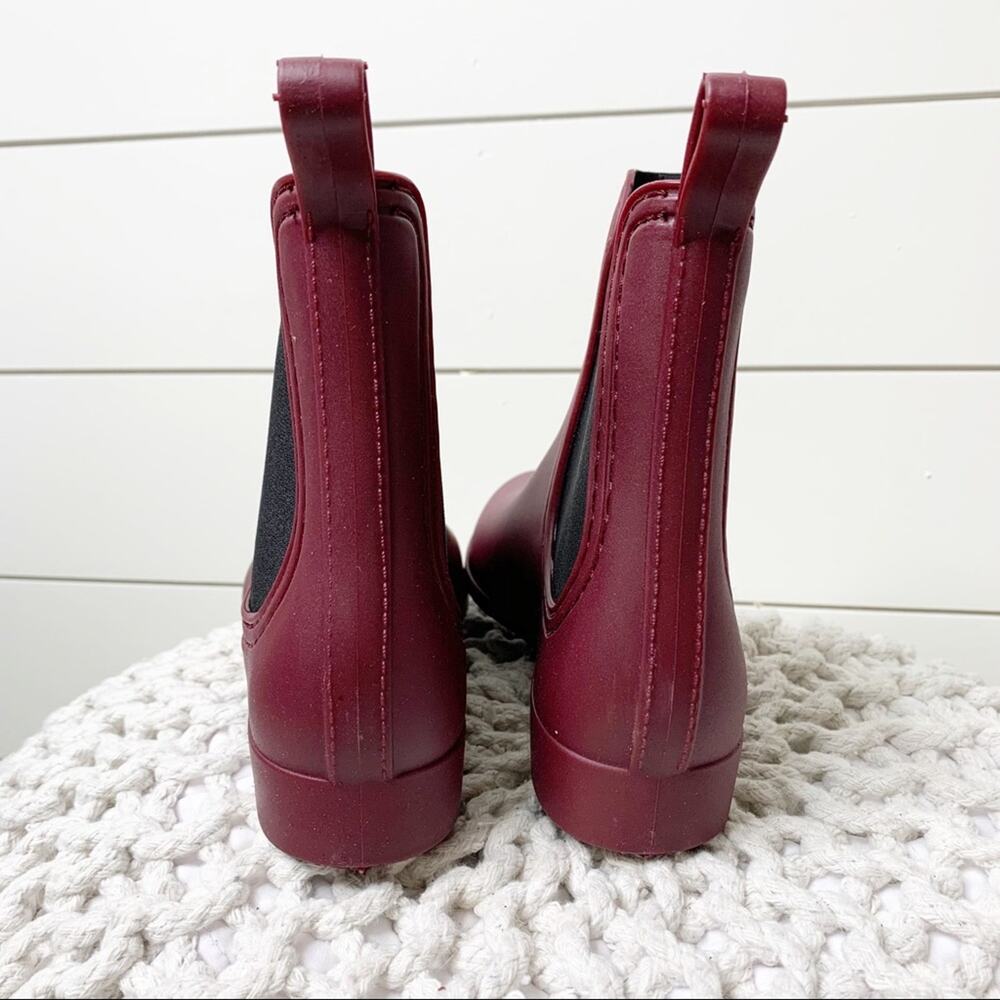 Report Slicker Chelsea Rain Boots Burgundy Size 6M - Picture 5 of 6
